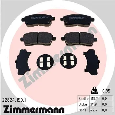 Brake Pad Set, disc brake (22824.150.1)