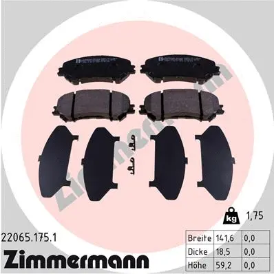 Brake Pad Set, disc brake (22065.175.1)