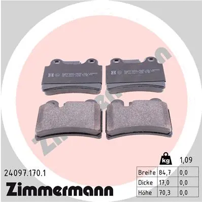 Brake Pad Set, disc brake (24097.170.1)