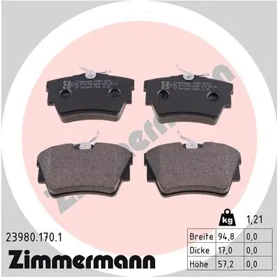 Brake Pad Set, disc brake (23980.170.1)