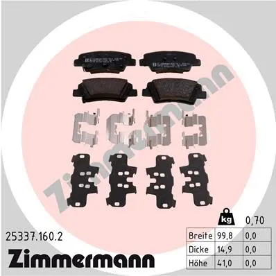 Brake Pad Set, disc brake (25337.160.2)