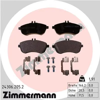 Brake Pad Set, disc brake (24306.205.2)