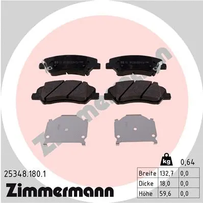 Brake Pad Set, disc brake (25348.180.1)