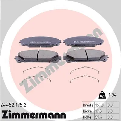 Brake Pad Set, disc brake (24452.175.2)