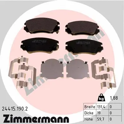 Brake Pad Set, disc brake (24415.190.2)