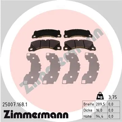 Brake Pad Set, disc brake (25007.168.1)