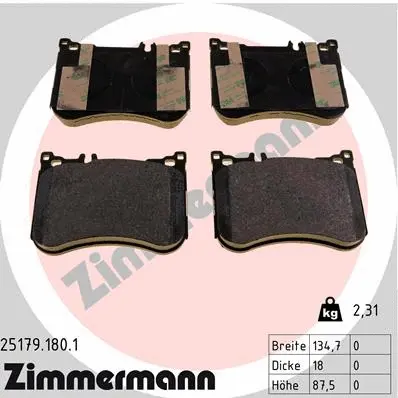 Brake Pad Set, disc brake (25179.180.1)