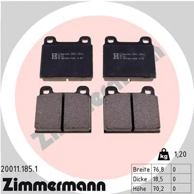 Brake Pad Set, disc brake (20011.185.1)