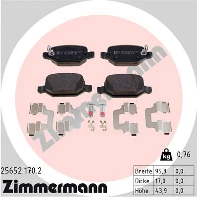 Brake Pad Set, disc brake (25652.170.2)