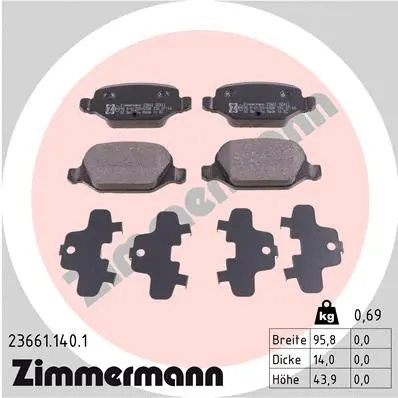 Brake Pad Set, disc brake (23661.140.1)