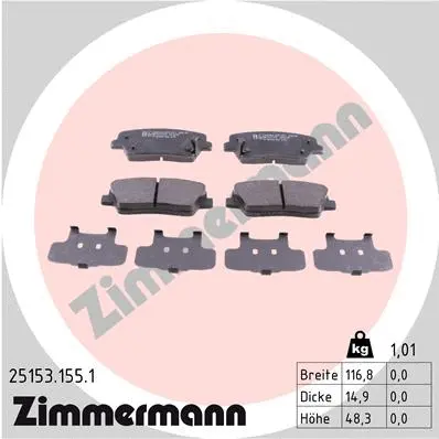 Brake Pad Set, disc brake (25153.155.1)
