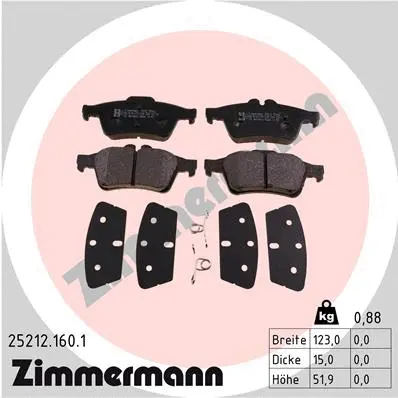 Brake Pad Set, disc brake (25212.160.1)
