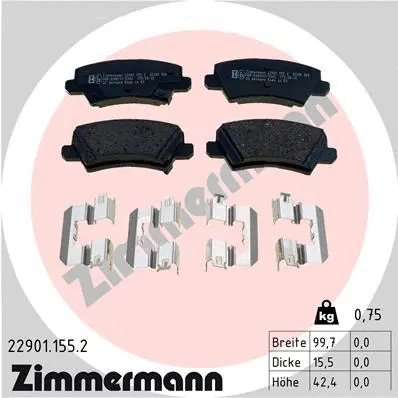 Brake Pad Set, disc brake (22901.155.2)