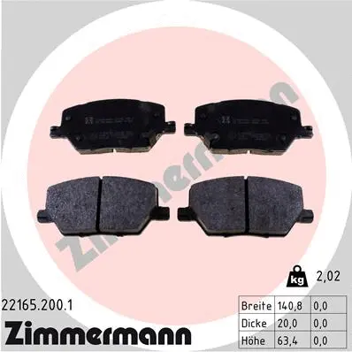 Brake Pad Set, disc brake (22165.200.1)