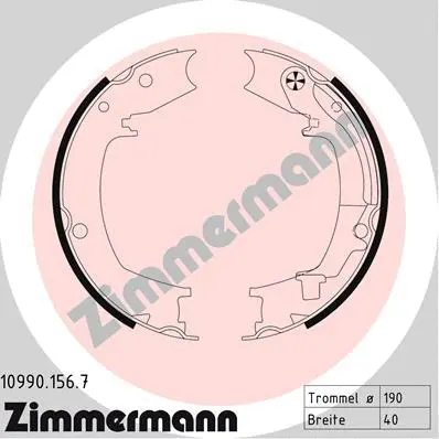 Brake Shoe Set, parking brake (10990.156.7)