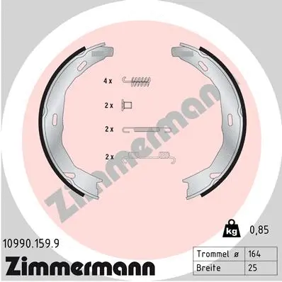 Brake Shoe Set, parking brake (10990.159.9)