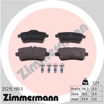 Brake Pad Set, disc brake (25215.190.1)