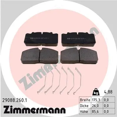 Brake Pad Set, disc brake (29088.260.1)
