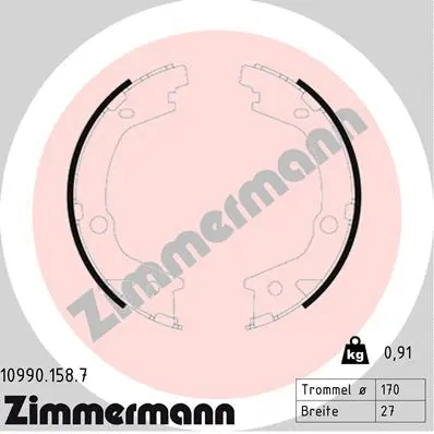 Brake Shoe Set, parking brake (10990.158.7)