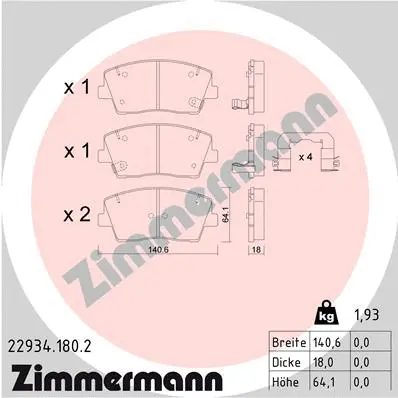 Brake Pad Set, disc brake (22934.180.2)