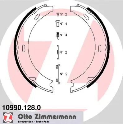 Brake Shoe Set, parking brake (10990.128.0)