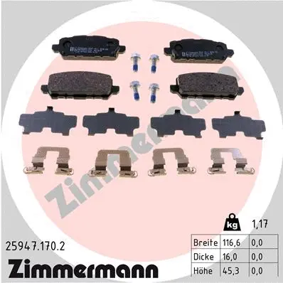 Brake Pad Set, disc brake (25947.170.2)