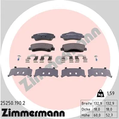 Brake Pad Set, disc brake (25250.190.2)