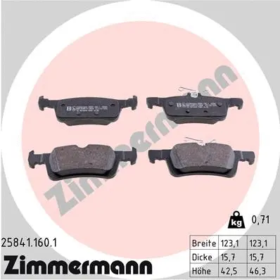 Brake Pad Set, disc brake (25841.160.1)