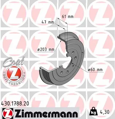 Brake Drum (430.1788.20)