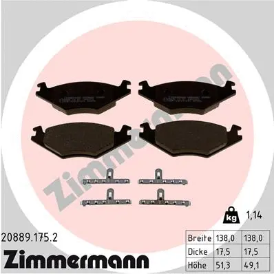 Brake Pad Set, disc brake (20889.175.2)