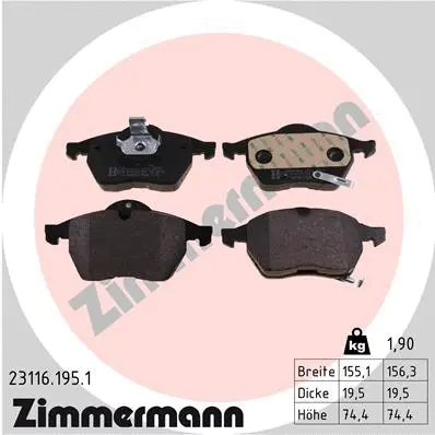 Brake Pad Set, disc brake (23116.195.1)