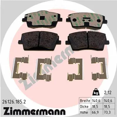 Brake Pad Set, disc brake (26126.185.2)