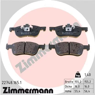 Brake Pad Set, disc brake (22748.165.1)