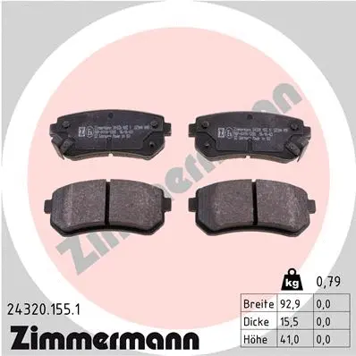 Brake Pad Set, disc brake (24320.155.1)