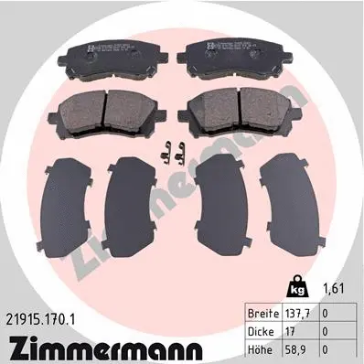 Brake Pad Set, disc brake (21915.170.1)