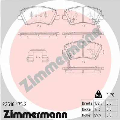 Brake Pad Set, disc brake (22518.175.2)