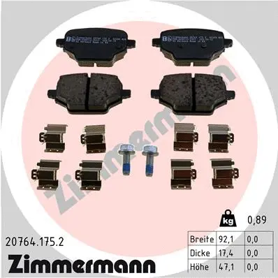 Brake Pad Set, disc brake (20764.175.2)
