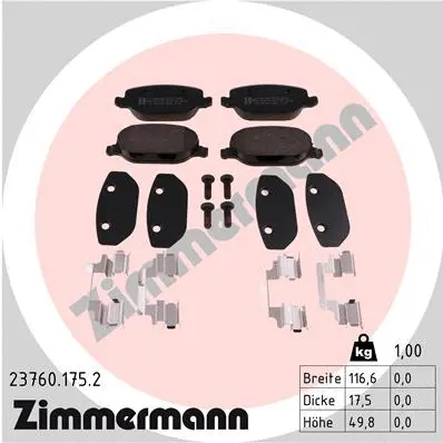 Brake Pad Set, disc brake (23760.175.2)