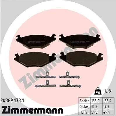 Brake Pad Set, disc brake (20889.173.1)