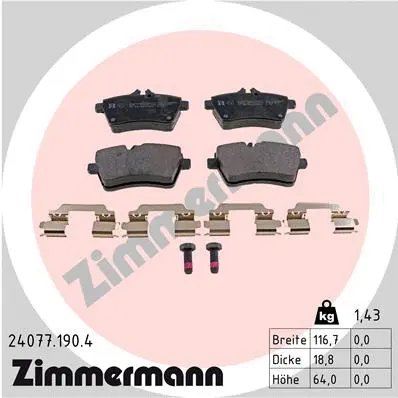 Brake Pad Set, disc brake (24077.190.4)