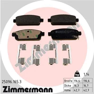 Brake Pad Set, disc brake (25096.165.3)