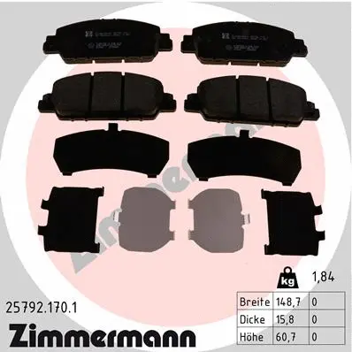 Brake Pad Set, disc brake (25792.170.1)