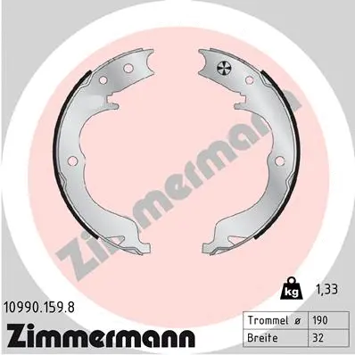 Brake Shoe Set, parking brake (10990.159.8)