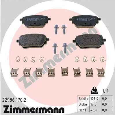 Brake Pad Set, disc brake (22986.170.2)