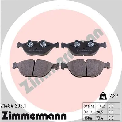 Brake Pad Set, disc brake (21484.205.1)