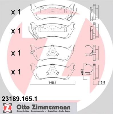 Brake Pad Set, disc brake (23189.165.1)