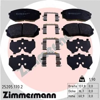 Brake Pad Set, disc brake (25205.170.2)