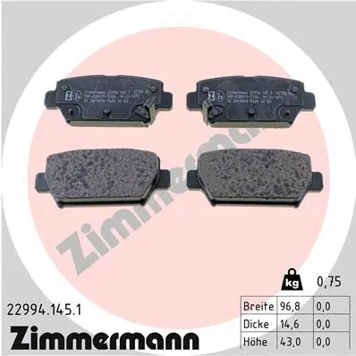 Brake Pad Set, disc brake (22994.145.1)