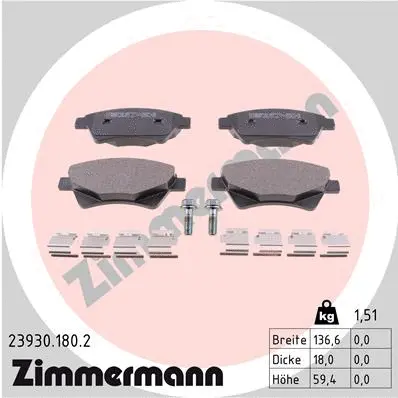 Brake Pad Set, disc brake (23930.180.2)