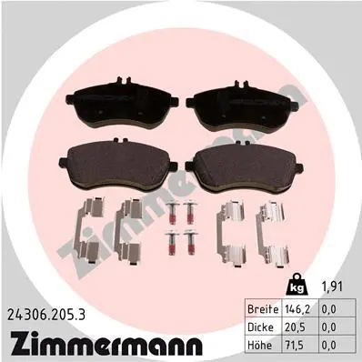 Brake Pad Set, disc brake (24306.205.3)